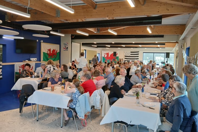 The group enjoyed food and company with their French hosts