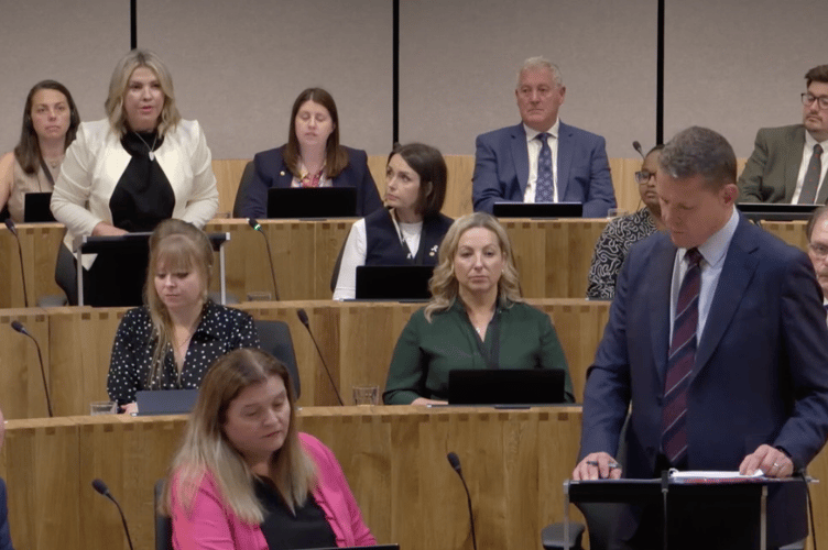 Rebeca Phillips MS speaks in the Senedd in Cardiff Bay, where she raised concerns over reports of illness following swimming in the River Tawe