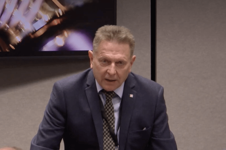 David Mills, MS for Brycheiniog Tawe Nedd, speaking in the Senedd