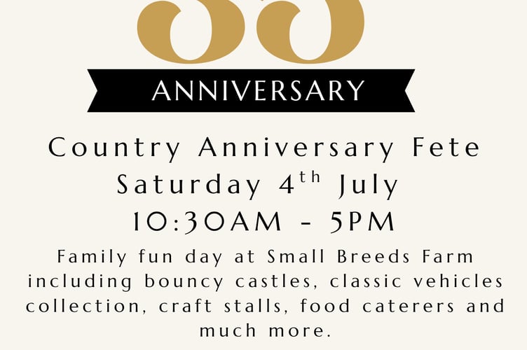 The event poster for Small Breeds Farm Park’s anniversary celebrations