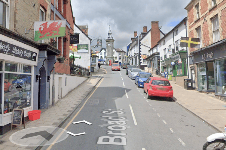 Broad Street in Knighton.