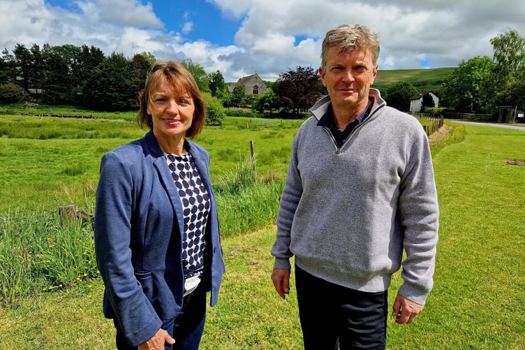 Tim Wilson pictured with Rhayader councillor Angela Davies