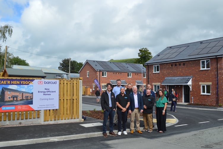 JJP Construction with Barcud officials at the Llanidloes development