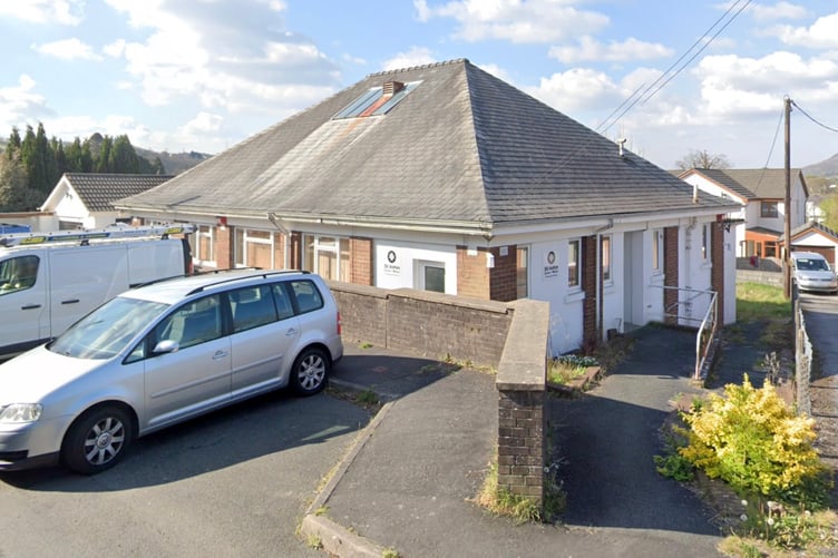 The former St John Ambulance office and training centre on Derwen Road, Ystradgynlais