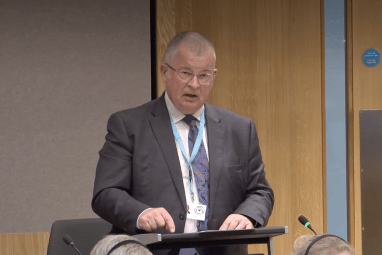 Ian McIntosh MS speaking in the Senedd
