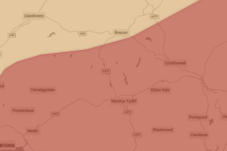 The red weather warning for heat runs betwen 9am on Wednesday and 9pm on Thursday