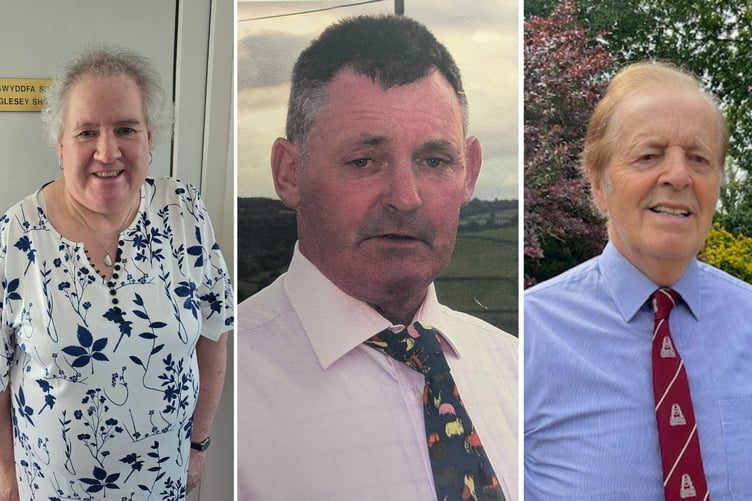 The three 2026 Sir Bryner Jones Award finalists. Left to right: Enid Williams, Brian Davies and Edward Morris