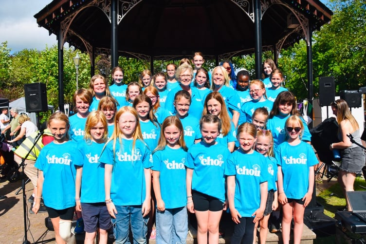 The Llandrindod Wells Children's Community Choir took to the stage for the first time at the town’s carnival