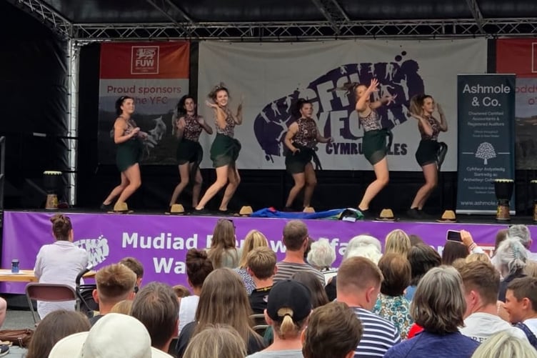 Competitors take to the YFC stage during last year’s Wales YFC dance competition at the Royal Welsh Show
