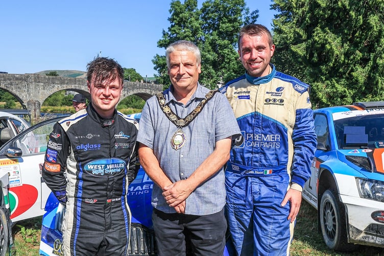 Left to right: Sion Williams, Cllr Alan Waller and Jordan Hone
