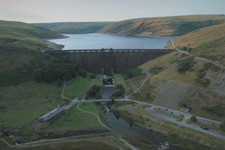 Claerwen reservoir, high up in the Cambrian Mountains.
