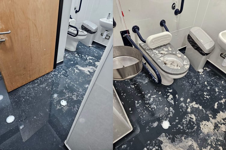 The refurbished Station Crescent toilets in Llandrindod Wells have been targeted by vandals