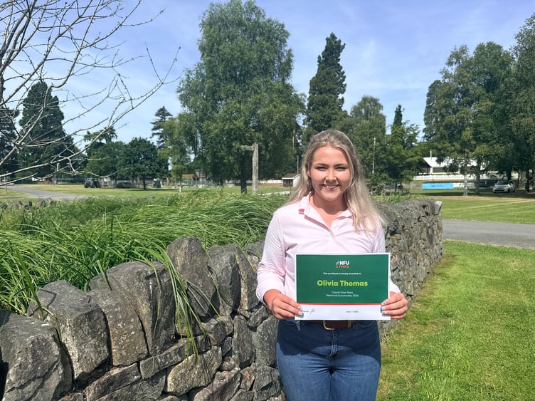 Olivia Thomas, 22, has been awarded the main Gareth Raw Rees Memorial Travel Scholarship