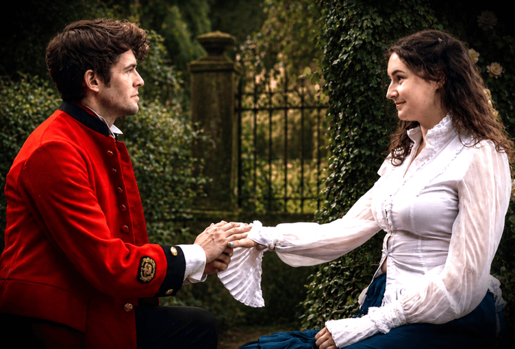 Troy Chessman as Romeo and Lizzie Sharpe as Juliet in the British Touring Shakespeare production of Romeo and Juliet 2026