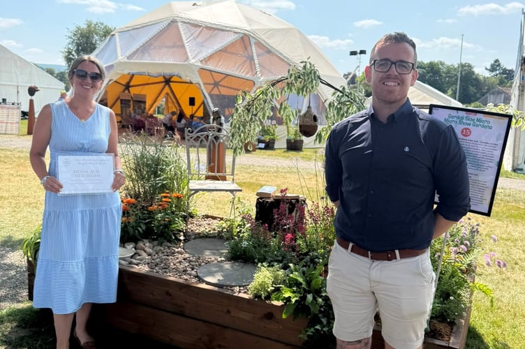 Katie and Liam's wellbeing garden impressed judges at the Royal Welsh Show.