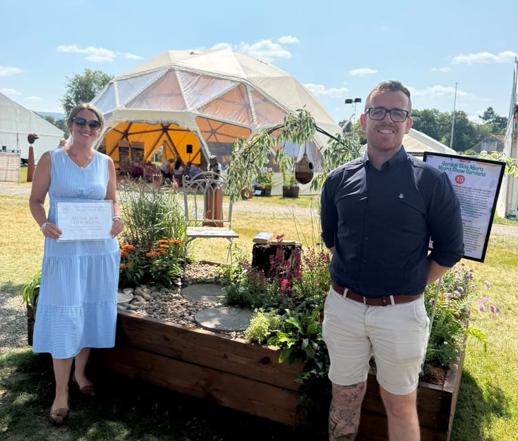 Katie and Liam's wellbeing garden impressed judges at the Royal Welsh Show.