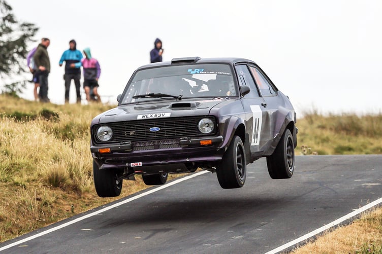 Mark Gamble and Brecon co-driver Sam Weller celebrate second place in Class 3