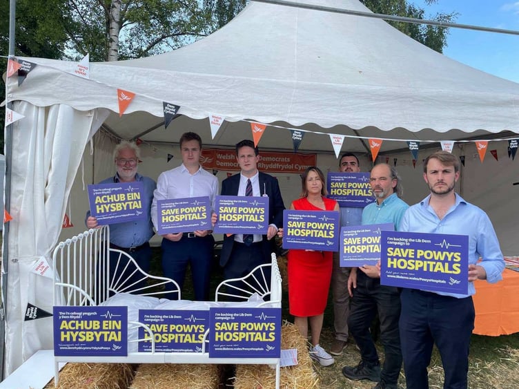 The Welsh Liberal Democrats collected signatures and spoke with visitors at the Royal Welsh Show as part of the hospital beds campaign