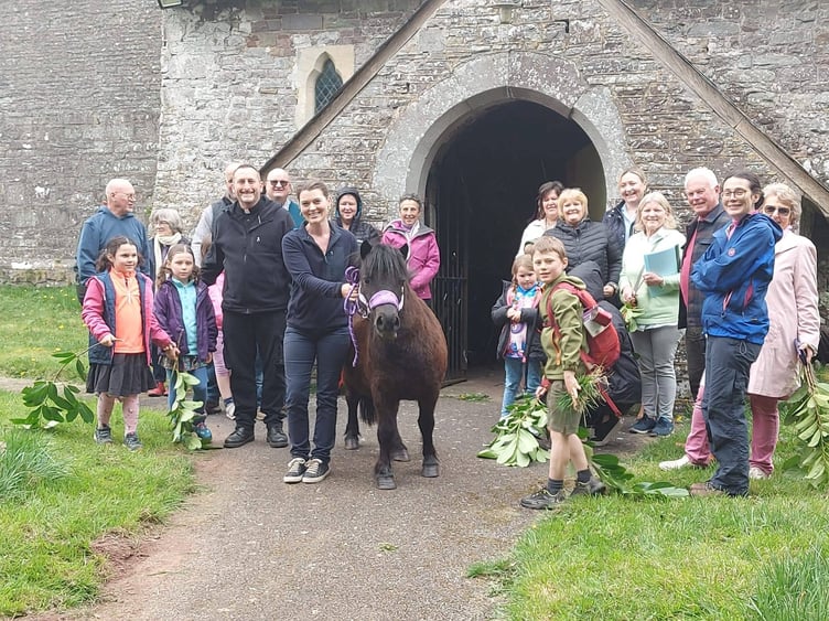 A Palm Sunday service at St Cynog’s Church, Merthyr Cynog, which will host an open-air production of Shakespeare’s A Midsummer Night’s Dream this summer