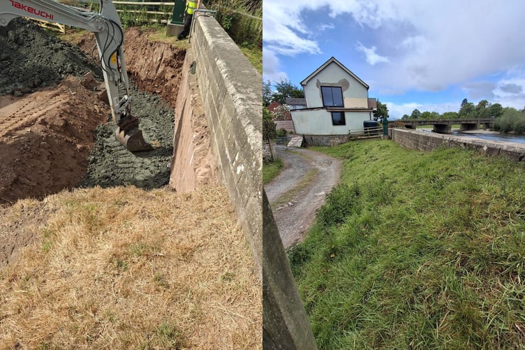 The repairs were carried out after engineers discovered a willow tree had compromised the structure of the flood defence