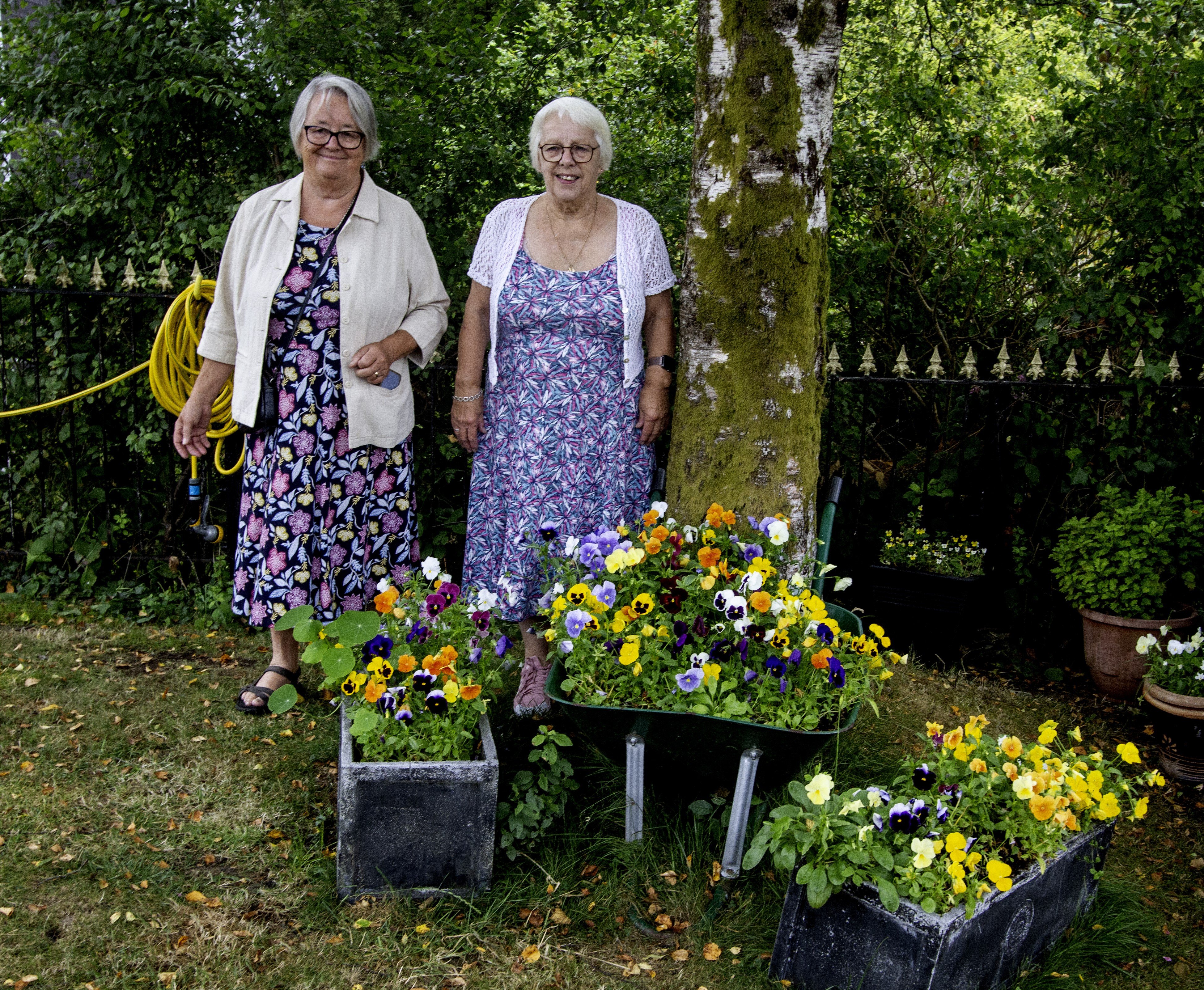 Llanwrtyd Wells Bloom group members Georgie Perrett and Lynne Ball, whose vision and determination have helped drive the town’s Britain in Bloom entry