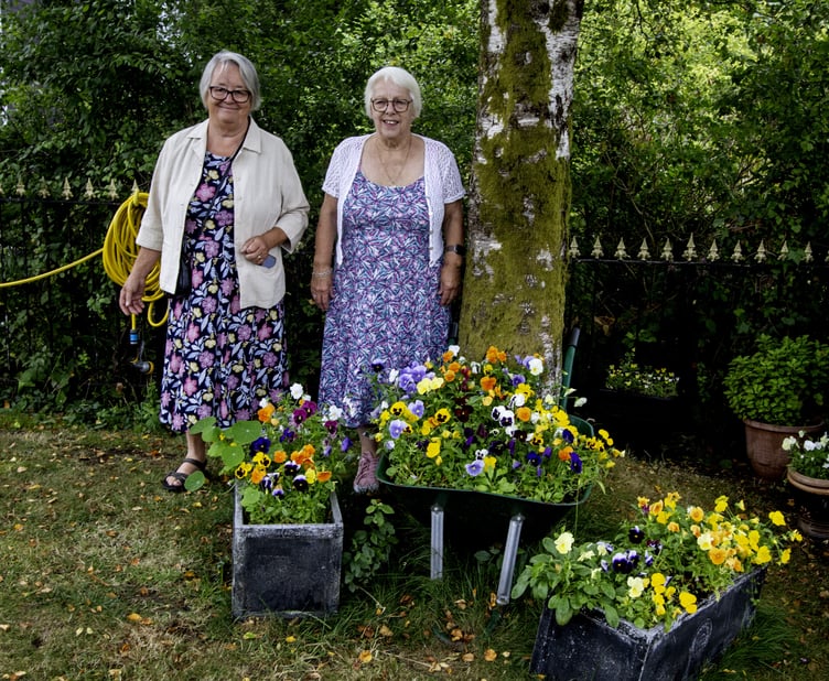 Llanwrtyd Wells Bloom group members Georgie Perrett and Lynne Ball, whose vision and determination have helped drive the town’s Britain in Bloom entry