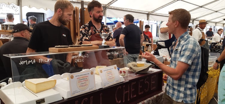 Cheese stand at crickhowell big weekend