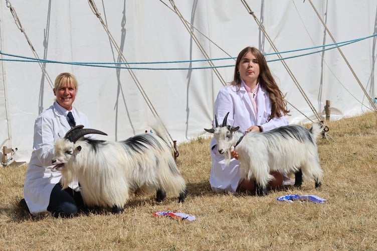 A pair of award winners proudly showing off their success at the show
