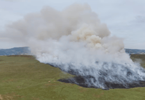 Fire crews battle moorland blaze near Llangynidr