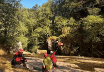 Walker with head, neck and spinal injuries winched out of gorge after fall