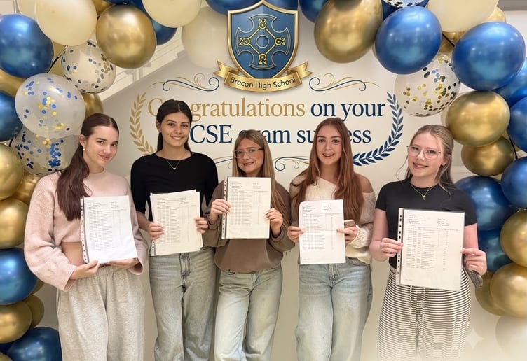 Brecon High School pupils celebrate their results