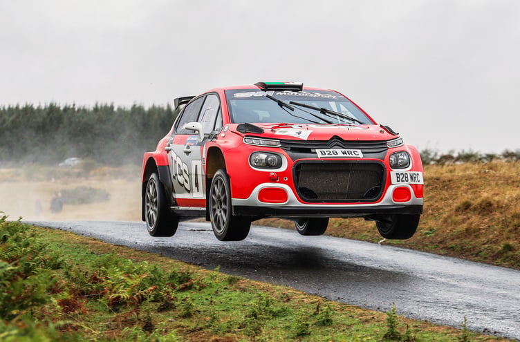 Thomas Cooper and co-drover Sarah Edwards took a popular first win on Epynt in the immaculate TCS Citroen C3 Rally2
