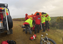 Rescue helicopter airlifts injured mountain biker from Elan Valley