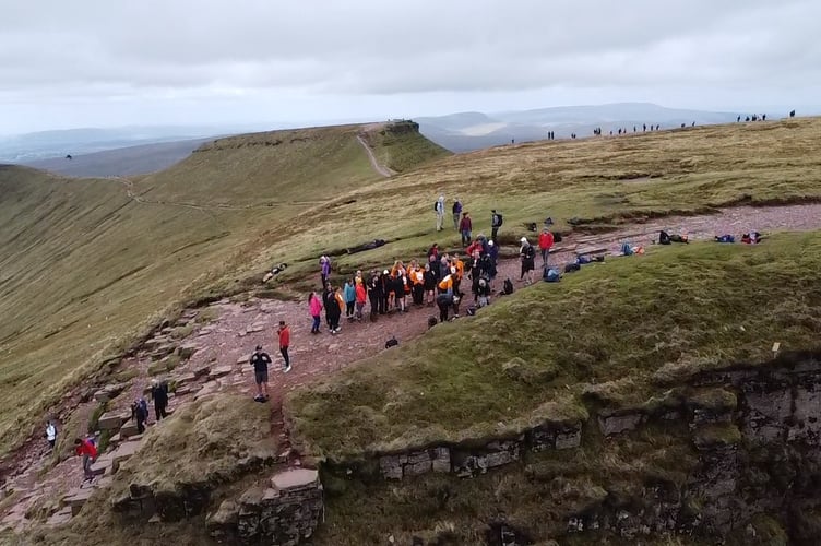 The Coleg Gwent team takes on the 10-mile Horseshoe challenge in Bannau Brycheiniog