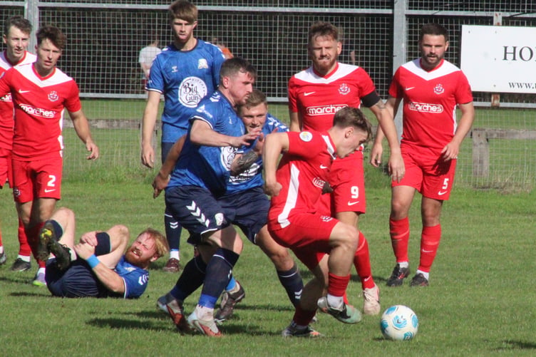 Knighton Town recorded a 4-1 Lock Stock Ardal North East victory over FC Queens Park - report on opposite page