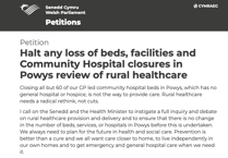 Senedd petition over Powys hospital plans passes 6,000 signatures
