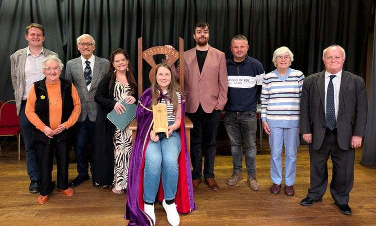 Chairing the Bard: From left, David Chadwick MP, Susan Price, Hywel Davies, Jessica Robinson, Llinos Dafydd, Daniel O’Callaghan, Delyth Jones, Iwan Wyn Price and Jonathon Morgan