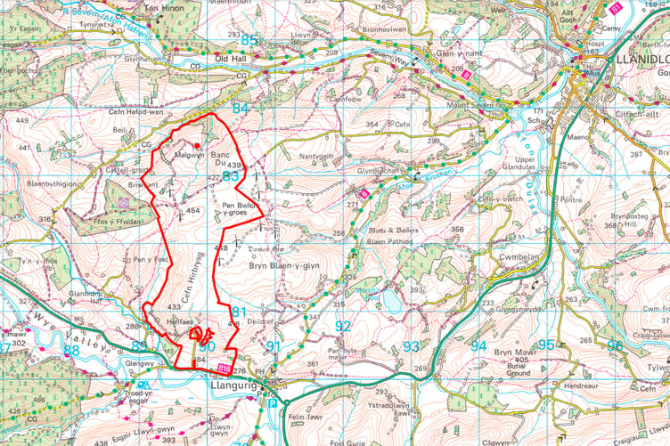 A map showing the site where Bute Energy wants to build the six-turbine windfarm