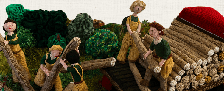 The Longest Yarn is a knitted and crocheted depiction of Britain during the Second World War