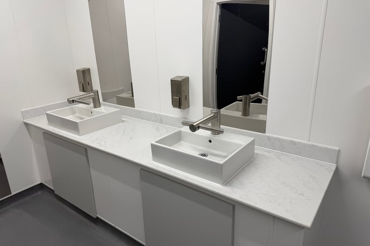 The upgraded facilities include water-saving fixtures and sensor-operated lighting to reduce energy and water consumption