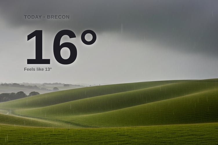 Brecon weather: heavy rain Monday with rain expected and a high of 16°C
