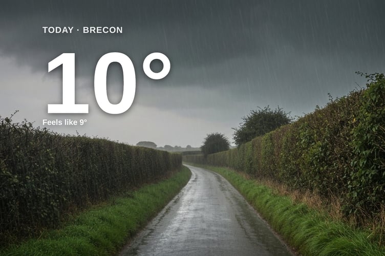 Brecon weather: heavy rain Friday with rain expected and a high of 10°C