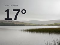 Brecon: rainy day, high of 17°C