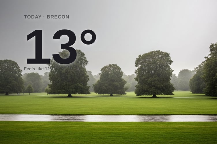 Brecon weather: cloudy Thursday with heavy rain expected and a high of 13°C