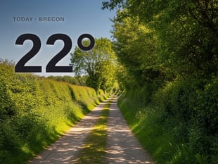 Brecon: sunny day, high of 22°C